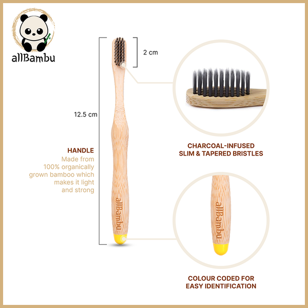 Kids Bamboo Toothbrush Yellow