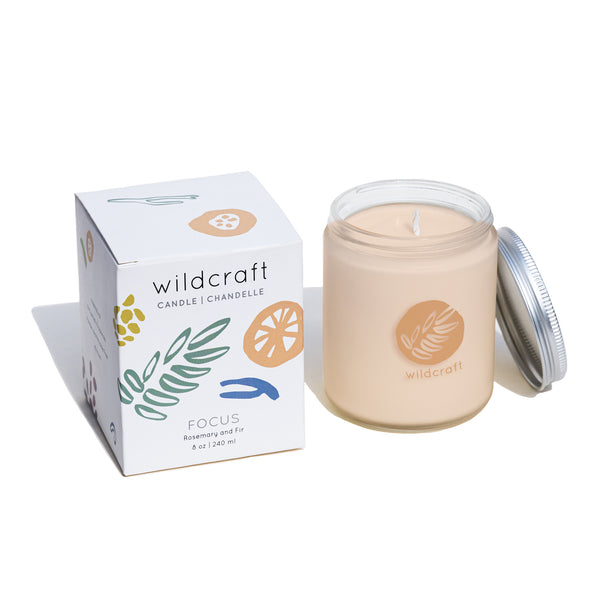Wildcraft Focus Candle - Rosemary and Fir. 8 oz | 240 ml